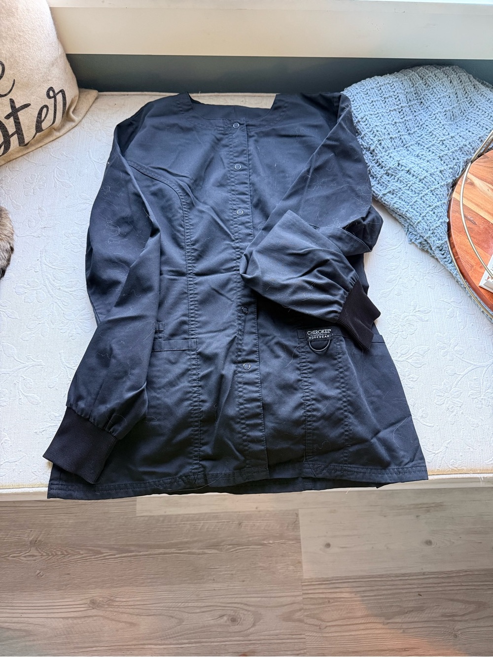 Black Cherokee Workwear Scrub Jacket